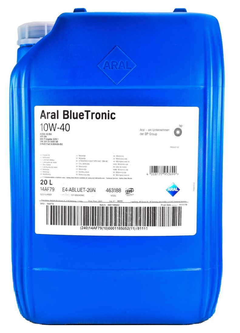 Моторна олива 20л SAE 5W-40 Aral BlueTronic (14AF79)