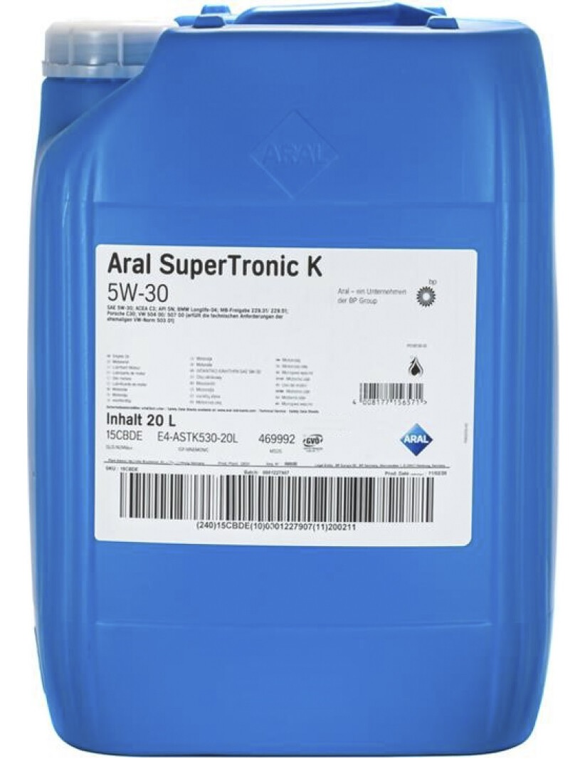 Моторна олива 20л SAE 5W-30 Aral SuperTronic K (15CBDE)