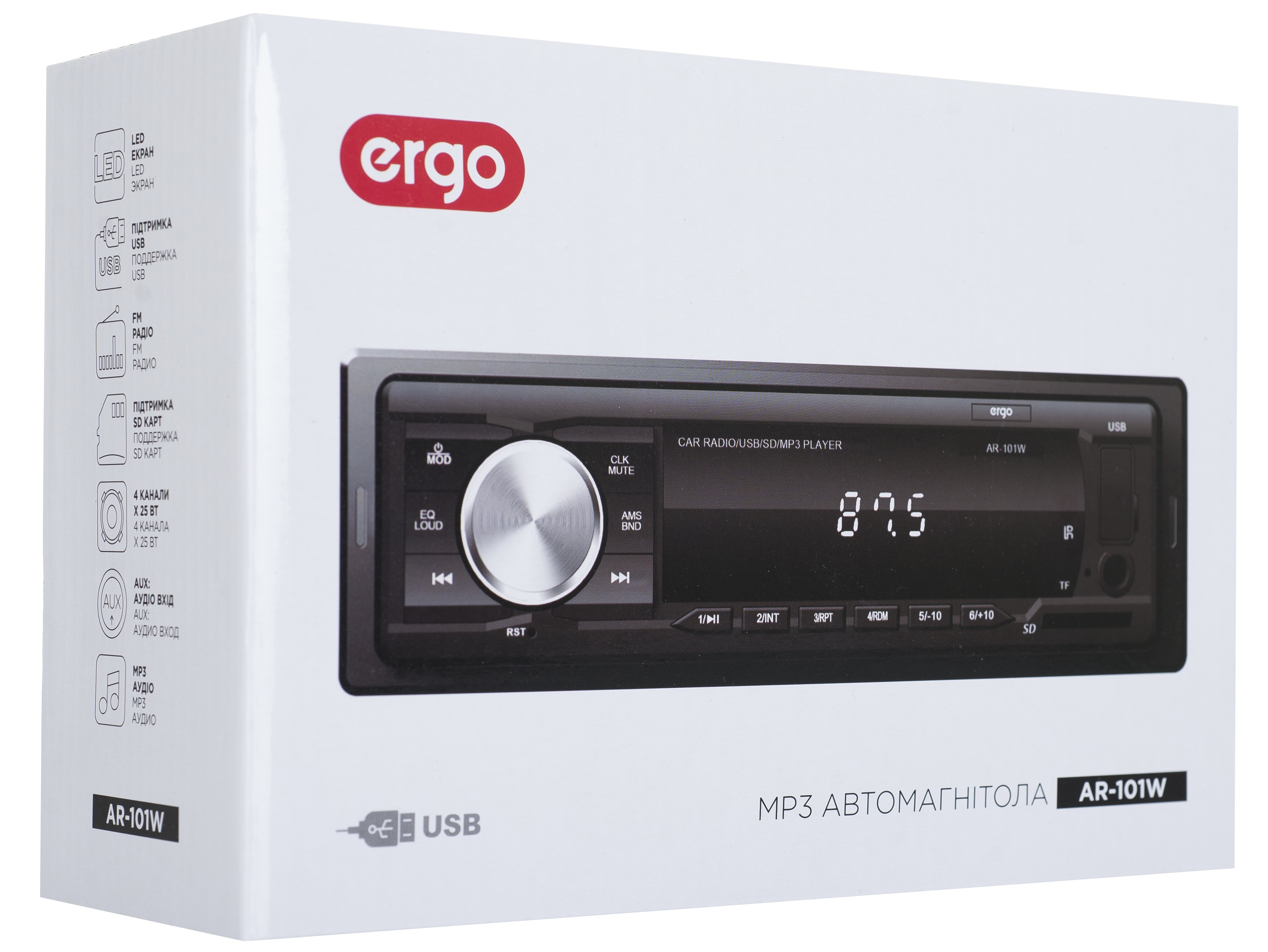 Автомагнітола ERGO AR-101W