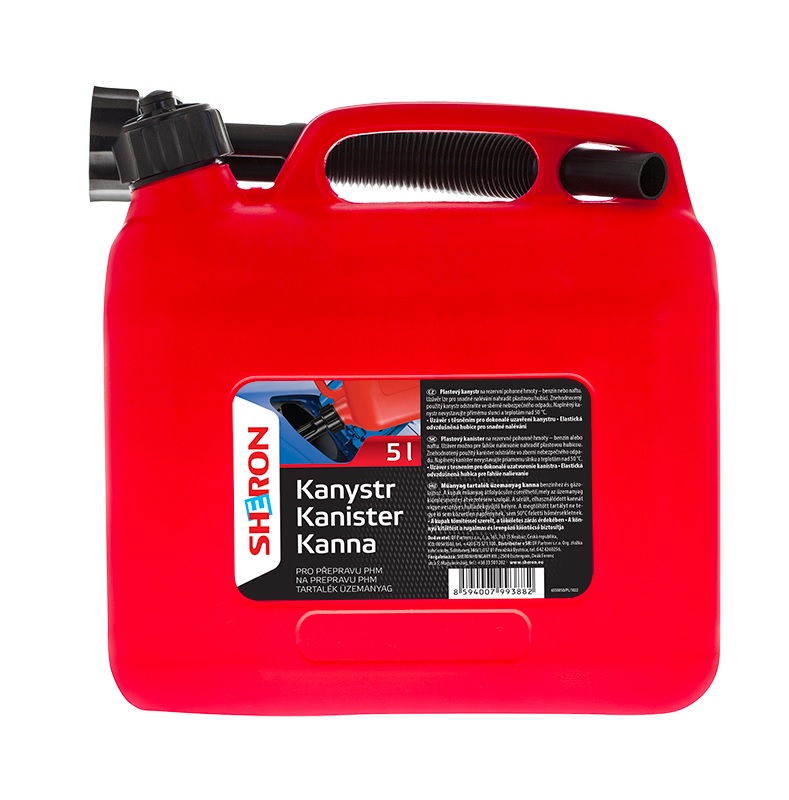 Каністра 5 л пластикова з лійкою Sheron