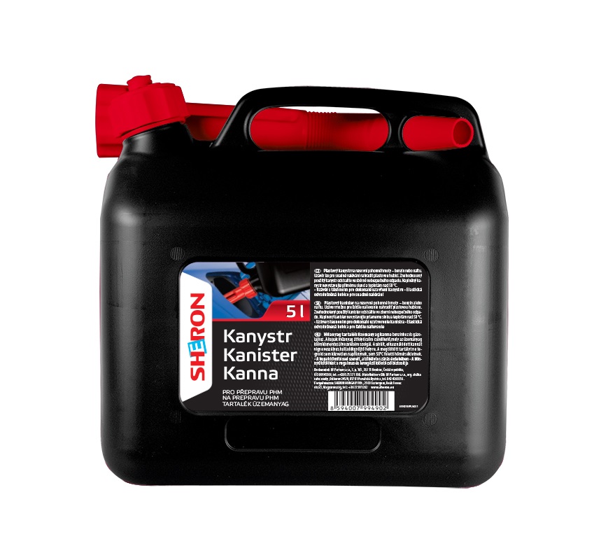 Каністра 5 л пластикова з лійкою Sheron