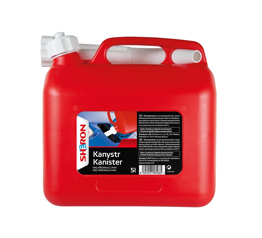 Каністра 5 л пластикова з лійкою Sheron