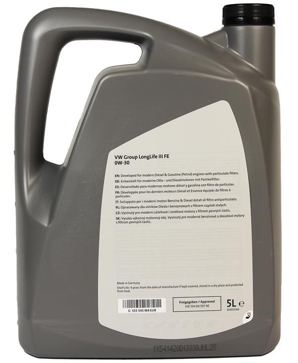Моторна олива 5л SAE 0W-30 VAG LongLife III FE (GS55545M4)